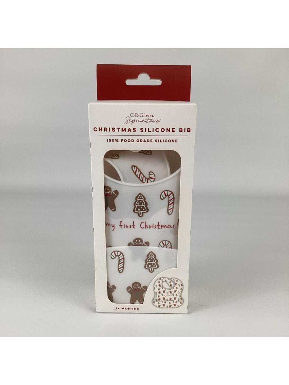 My First Christmas Silicone Baby Bib CR Gibson Signature Food Grade Gingerbread
